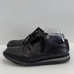 PRADA BROGUE Men’s Black Leather Dress Sneakers-10