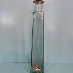 Tall Green Glass Bottle with Cork Stopper