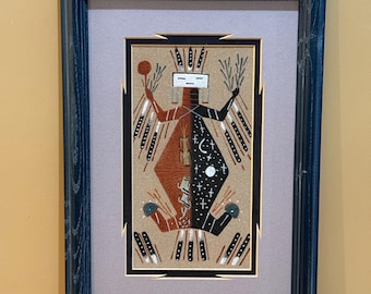 1980年代のナバホ族の砂絵、伝統的なネイティブアメリカンの芸術