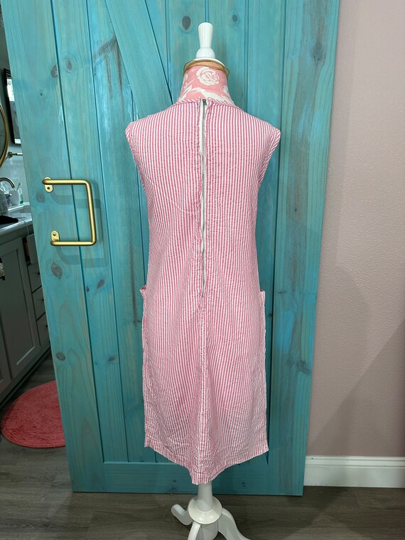 Vintage Pink & White Striped Midi Dress - S/M - image 5