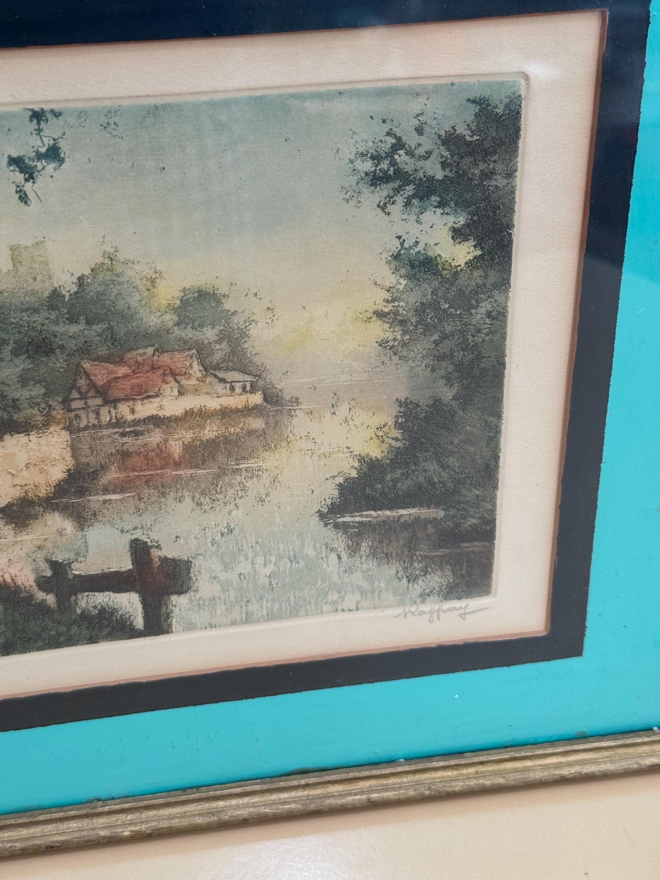 Signed Raffray Vintage French Aquatint Etching