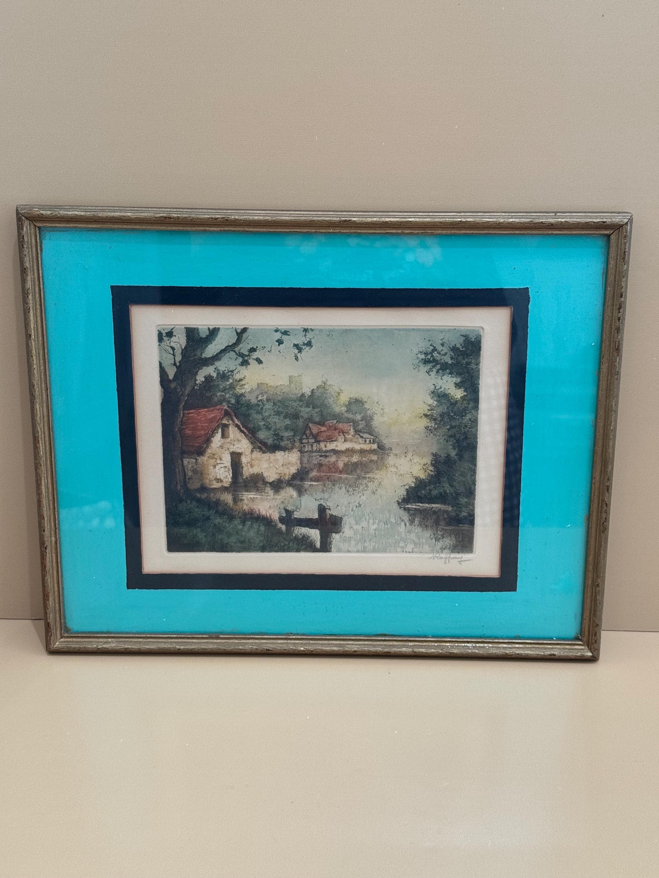 Signed Raffray Vintage French Aquatint Etching
