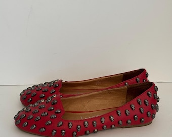 Jeffrey Campbell Women’s Red Skulltini Flats -7