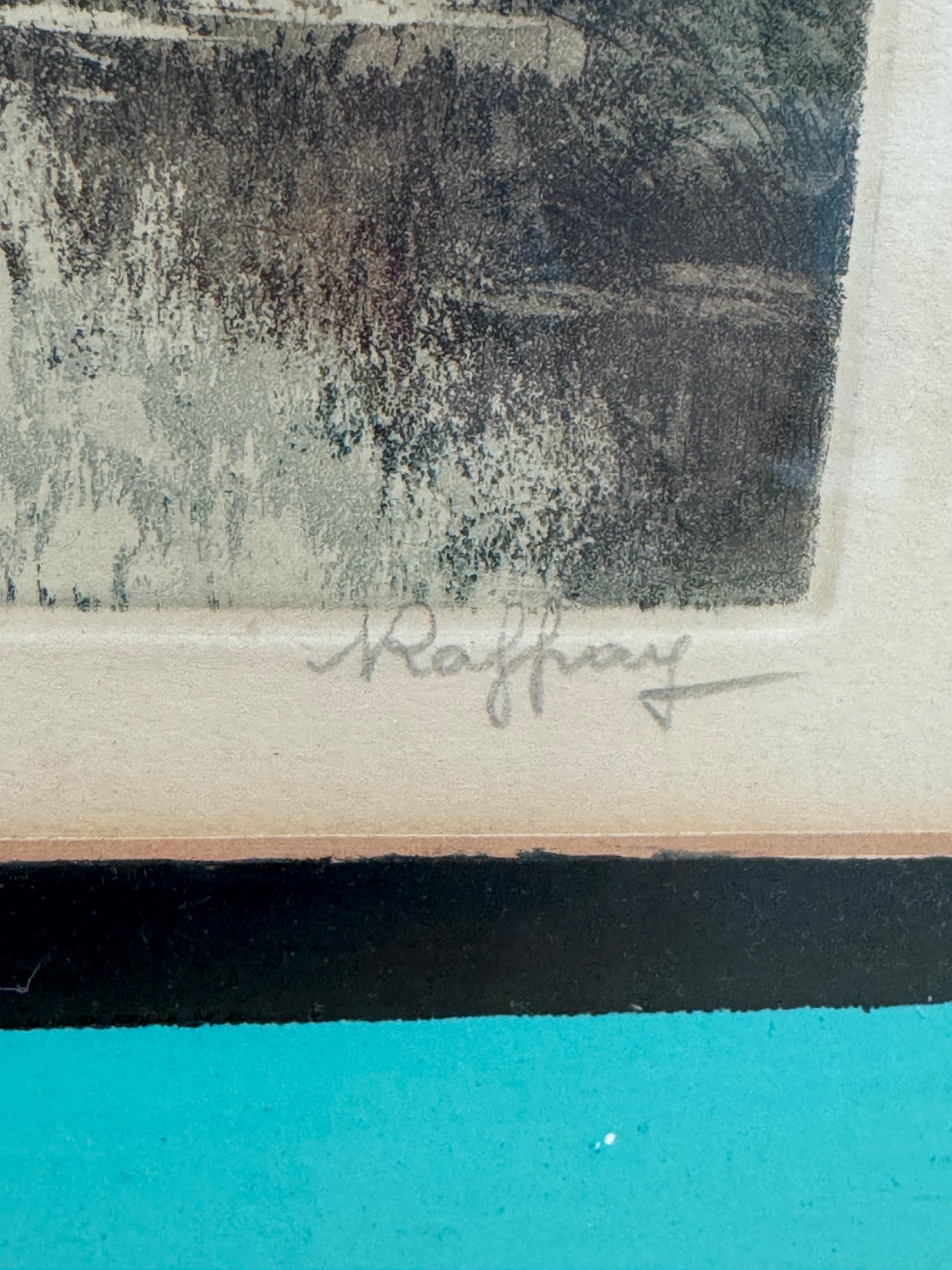 Signed Raffray Vintage French Aquatint Etching