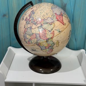 Vintage Rand Mcnally Raised Terrestrial  12&quot; Globe