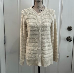 Vintage Urban Outfitters Silence & Noise Cream Cardigan Sweater - M
