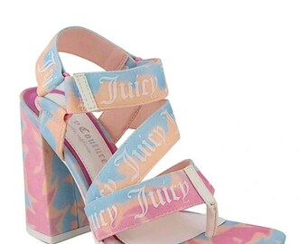 NWT Juicy Couture Women’s Georgette Pink Cotton Candy Heel Sandals -8