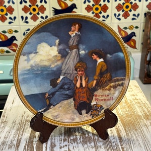 Vintage Norman Rockwell Waiting On The Shore&quot; 8.5” Plate