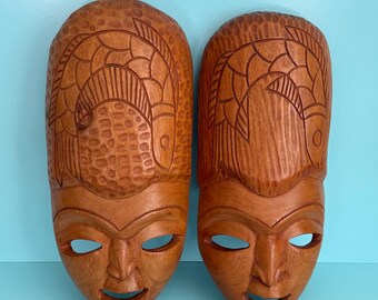 アンティークアフリカンウッドマスク：ヴィンテージトライバルグー