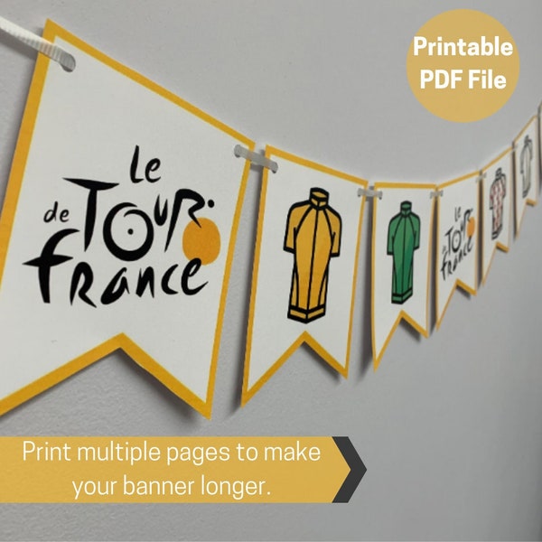 Printable Tour de France Banner INSTANT DOWNLOAD