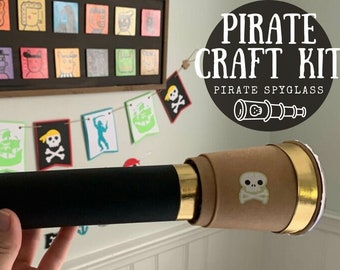 Kids Make A Telescope With Paper Towel Roll Pirate Spyglass Craft