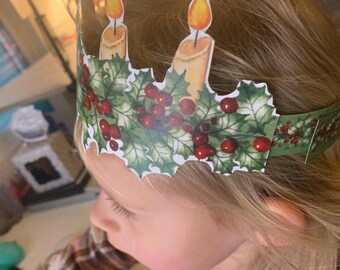 Coroa de Papai Noel de Papel para o Natal Escandinavo, DOWNLOAD INSTANTÂNEO