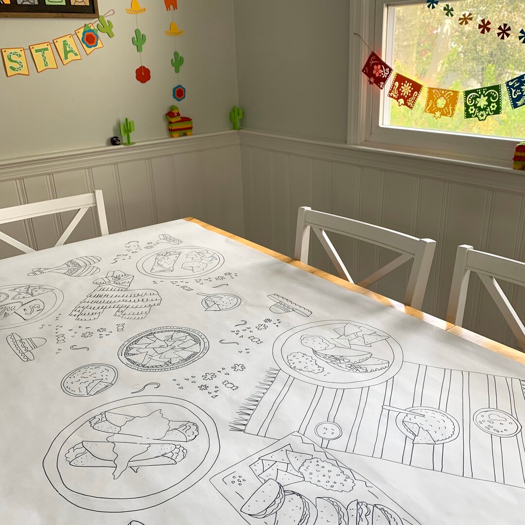 Party Coloring Table Fiesta Coloring Table - Etsy