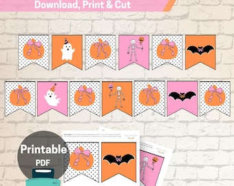 Faixa de Halloween fofa com bolinhas - DOWNLOAD INSTANTÂNEO