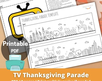 Desfile de Ação de Graças na TV - Projeto de Artesanato Infantil - Download Digital com Instruções Faça Você Mesmo