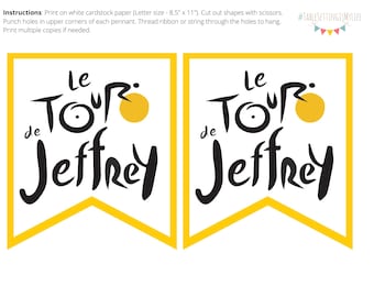 Printable Tour de Jeffrey Custom Banner INSTANT DOWNLOAD