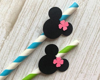 Luau Minnie Straws