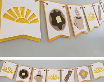 Retro Orange & Yellow Breakfast Themed Banner Party Decorations