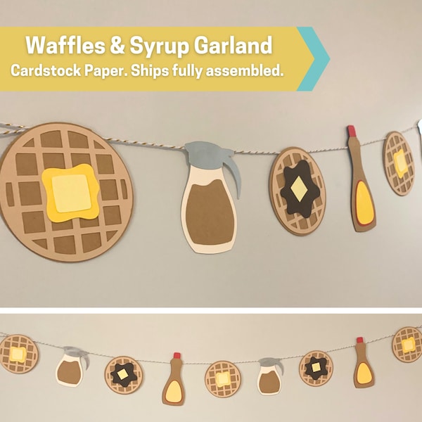 Waffles and Syrup Party Decoration, Paper Garland