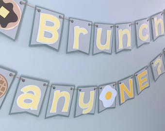 Sage Green Brunch anyONE Pancake & Waffles Banner - First Birthday Party Decoration
