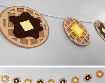 Waffles with Syrup & Butter Paper Garland