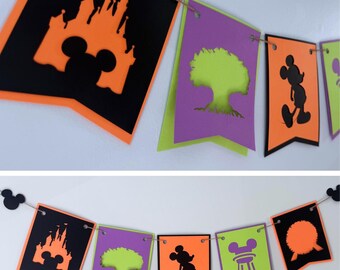 Disney World Banner, Halloween MICKEY, WDW paper decorations