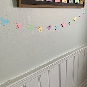 Pastel Mickey Garland, Mickey Party Decorations, Disney Hotel Decor