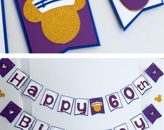 Cabin Door Size - Cruise Inspired Happy Birthday Banner in Hercules Purple, Blue, Gold
