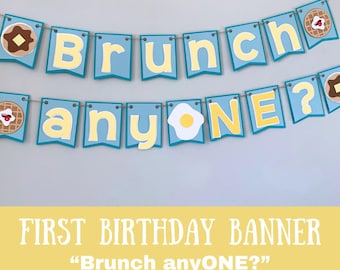 Brunch anyONE Pancake & Waffles Banner, Brunch Party Decoration, First birthday