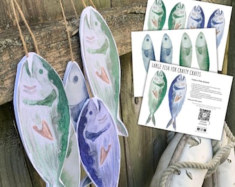 Large Crafty Fish Digital Download – Printable Template for Fishy Crafts