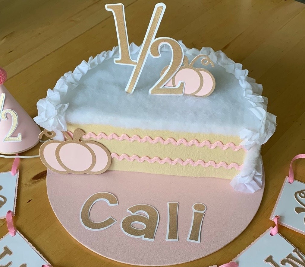 1 2 Birthday Pretty Pumpkin Half Cake Prop Autumn Six Month Etsy