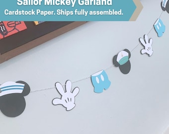 Sailor Mickey Paper Garland - Cruise Decoration