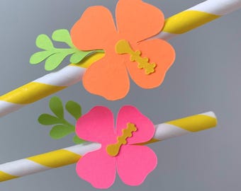 Pajitas para fiesta hawaiana
