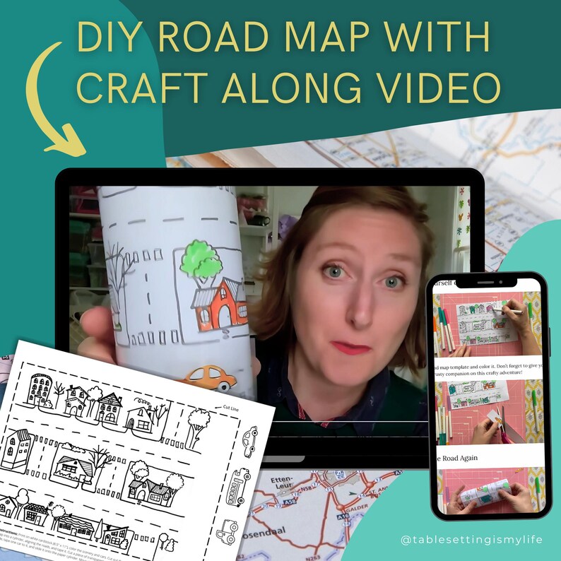 Doodle Adventure Road Map Kids Crafting Project - Digital Download With ...