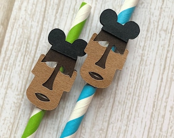 Polynesian Tiki with Mickey Ears Straws