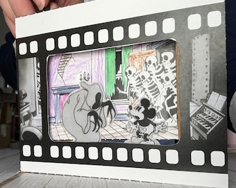 The Haunted House Vintage Cartoon Halloween Craft - Printable Template with DIY Instructions