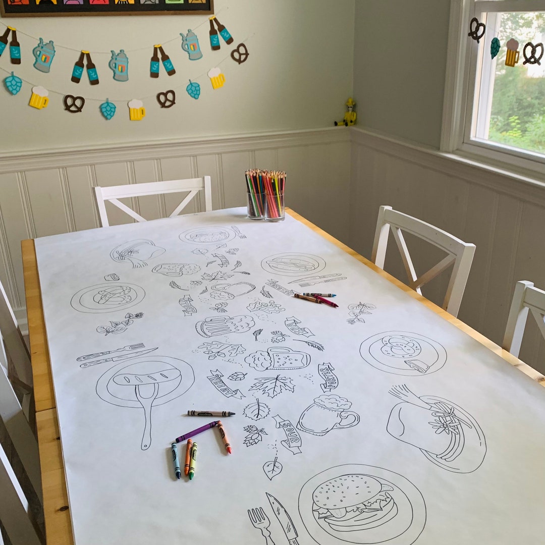 Oktoberfest Coloring Table Cover, Hand Drawn - Etsy