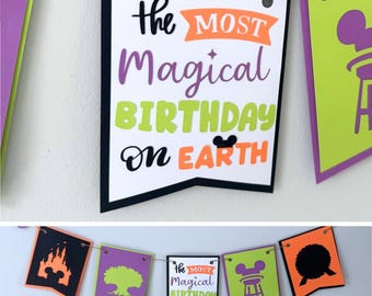 Most Magical Birthday on Earth Banner featuring Halloween Color Scheme, WDW Hotel Decorations
