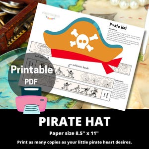 Playtime Pirate Hat - Printable Instant Download