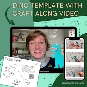 Doodle Dinosaur Kids Crafting Project - Digital Download with DIY Instructions