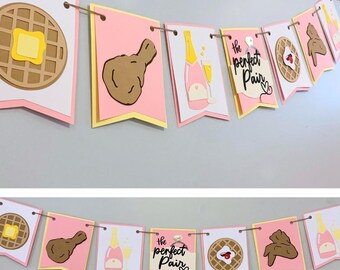 The Perfect Pair Chicken n Waffle Engagement / Wedding Brunch Banner