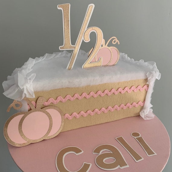 1 2 Birthday Pretty Pumpkin Half Cake Prop Autumn Six Month Etsy