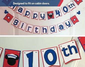 Small Cabin Door Size - Cruise Inspired Happy Birthday Banner