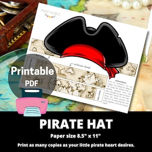 Pirate Captain Hat - Printable Instant Download