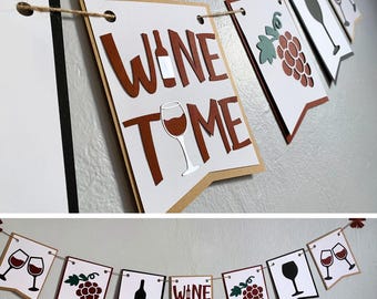 Wine Time Paper Banner for Vineyard Themed Celebrations