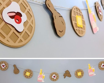Chicken and Waffle Party Decoration, Paper Garland