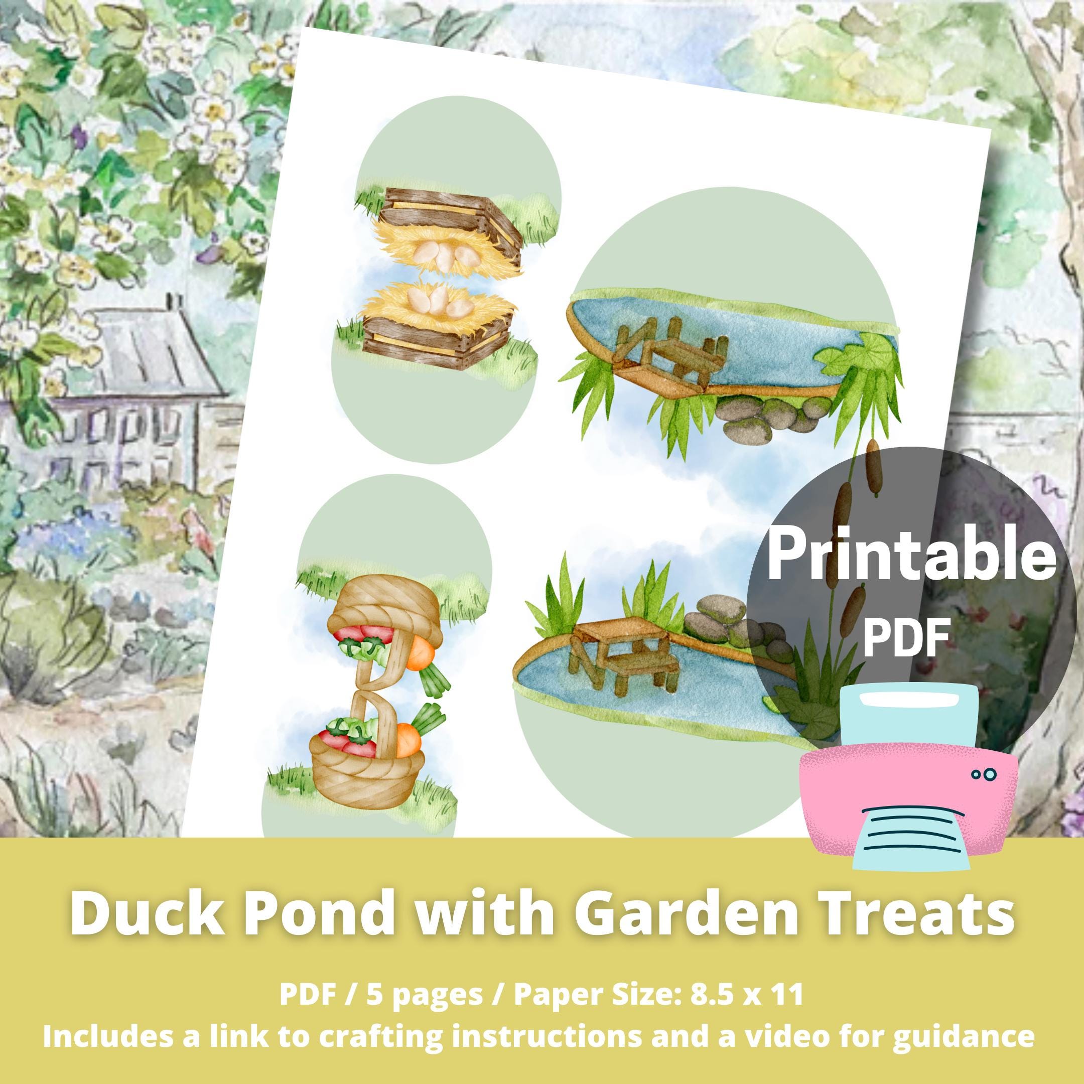 Pond Paper Project Paper Duck Pond Craft Set - Digital Download Art Project - Etsy