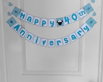 Small Cabin Door Size - Cruise Inspired Happy Anniversary Banner