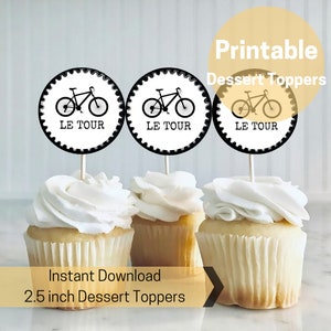 Printable Tour de France Cupcake Toppers INSTANT DOWNLOAD