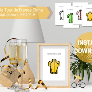 Decoración imprimible del Tour de Francia DESCARGA INSTANTE
